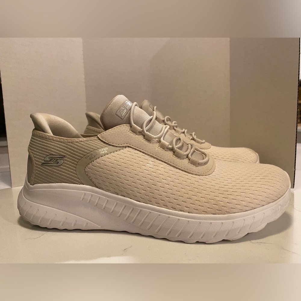 Bobs by Skechers Squad Chaos Sneakers Women's US 9.5 Beige Athletic Shoes